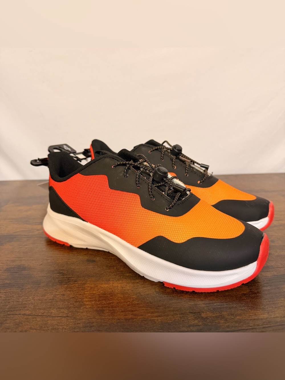 Athletic Works Orange and Black Kids' Sneakers Size 4